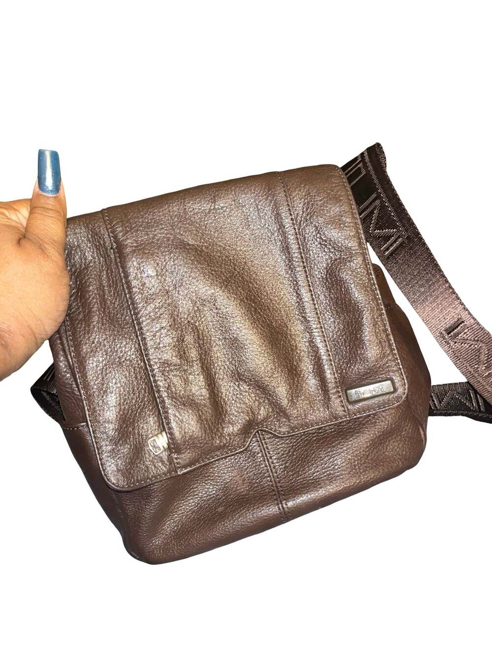 Tumi Brown Leather Flap Crossbody Messenger Bag